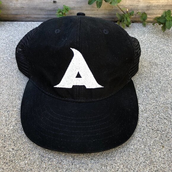 APOLLO USA Letter A Trucker Hat Men's Snapback Adjustable Cap Black - Picture 1 of 6